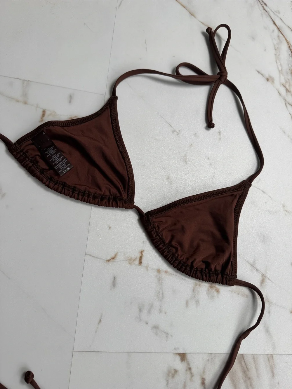 Skims Brown Triangle Bikini Top Sz S Beach Trendy Resortwear